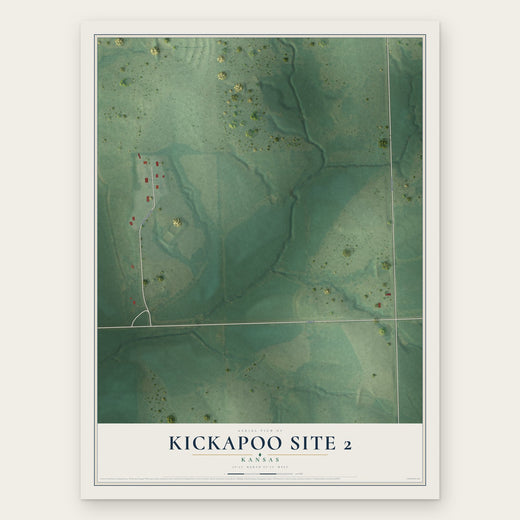 Kickapoo Site 2, Kansas map print, the full design