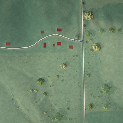 Close-up of the map of Kickapoo Site 5, Kansas print showing street and building detail