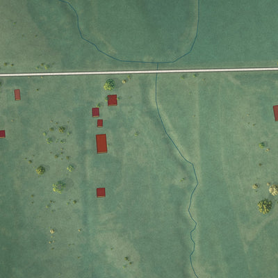 Close-up of the map of Kickapoo Site 6, Kansas print showing street and building detail
