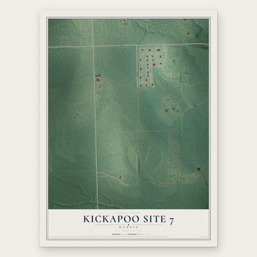 Kickapoo Site 7, Kansas map print, the full design
