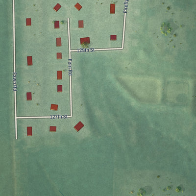 Close-up of the map of Kickapoo Site 7, Kansas print showing street and building detail