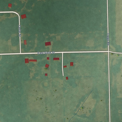 Second close-up of the map of Labette, Kansas print showing more streets and buildings
