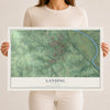 Map of Lansing, Kansas, 12 x 18 inch unframed archival matte print