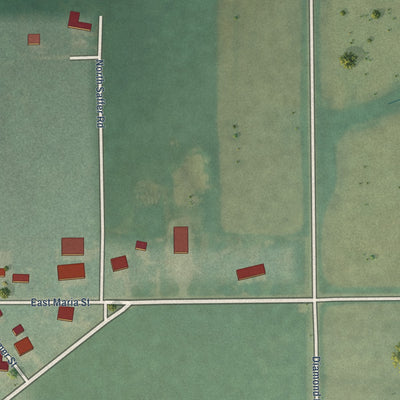 Second close-up of the map of Lehigh, Kansas print showing more streets and buildings