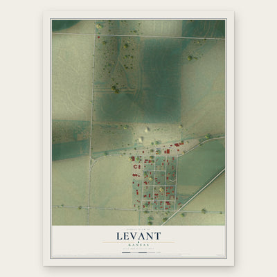 Levant, Kansas map print, the full design