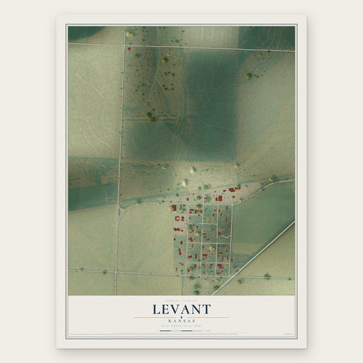Levant, Kansas map print, the full design