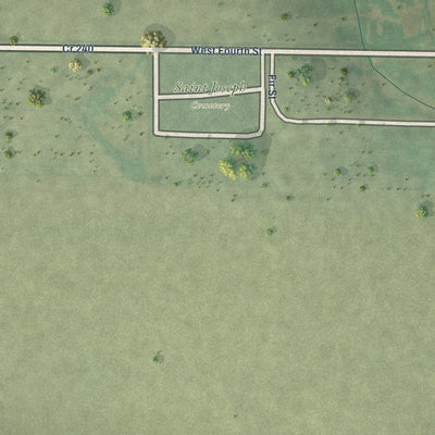 Second close-up of the map of Liebenthal, Kansas print showing more streets and buildings