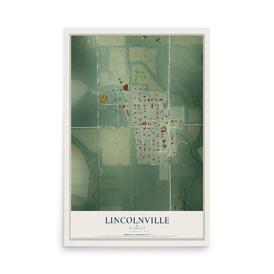 Map of Lincolnville, Kansas, 12 x 18 inch unframed archival matte print