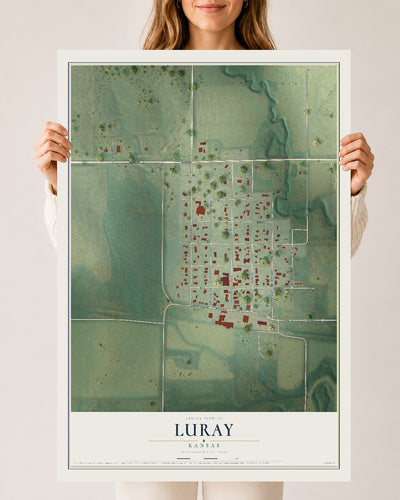 Map of Luray, Kansas, 24 x 36 inch unframed archival matte print