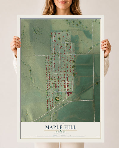 Map of Maple Hill, Kansas, 24 x 36 inch unframed archival matte print