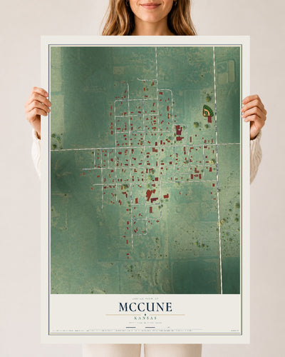 Map of McCune, Kansas, 24 x 36 inch unframed archival matte print