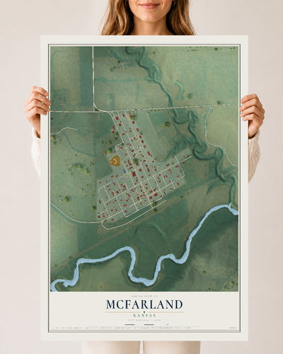 Map of McFarland, Kansas, 24 x 36 inch unframed archival matte print