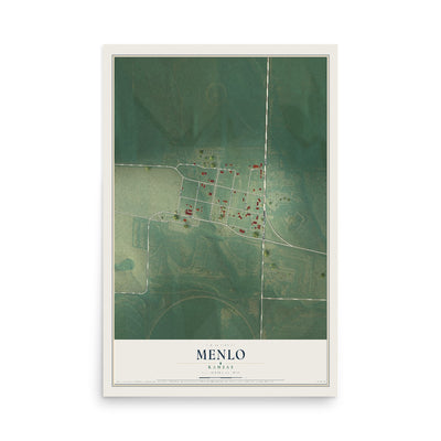 Map of Menlo, Kansas, 12 x 18 inch unframed archival matte print