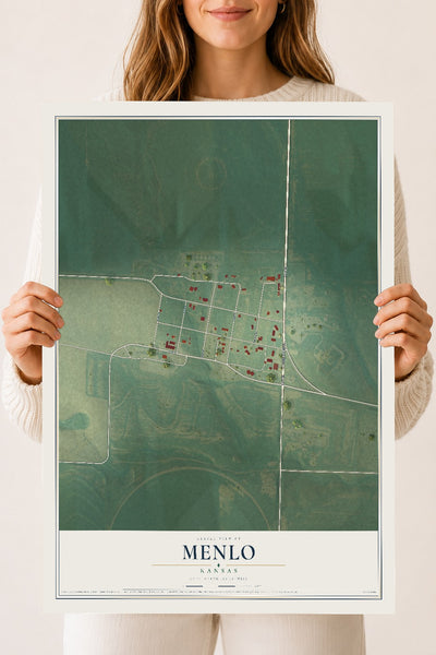 Map of Menlo, Kansas, 18 x 24 inch unframed archival matte print