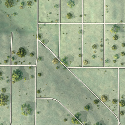 Close-up of the map of Mission Woods, Kansas print showing street and building detail