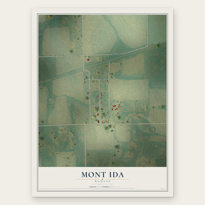 Mont Ida, Kansas map print, the full design