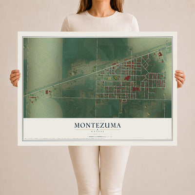 Map of Montezuma, Kansas, 24 x 36 inch unframed archival matte print
