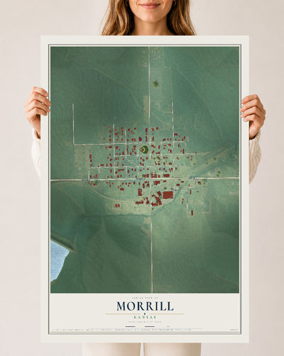 Map of Morrill, Kansas, 24 x 36 inch unframed archival matte print