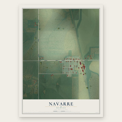Navarre, Kansas map print, the full design