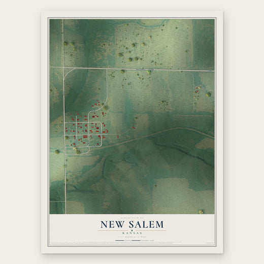 New Salem, Kansas map print, the full design