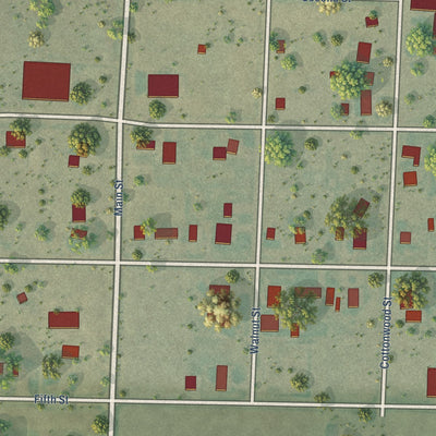 Close-up of the map of Park, Kansas print showing street and building detail