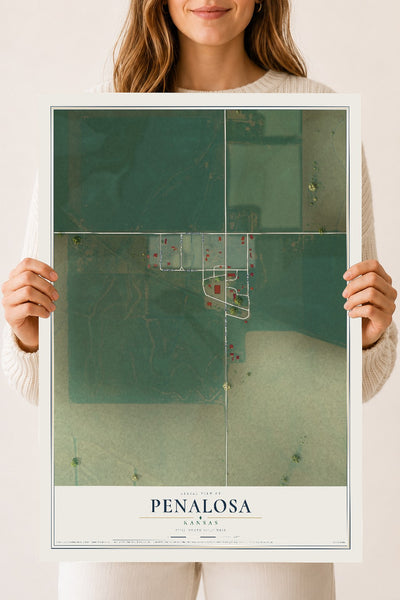 Map of Penalosa, Kansas, 18 x 24 inch unframed archival matte print
