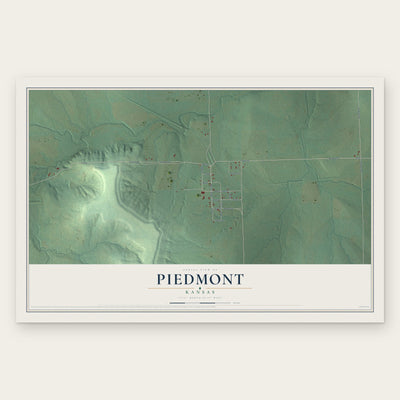 Piedmont, Kansas map print, the full design