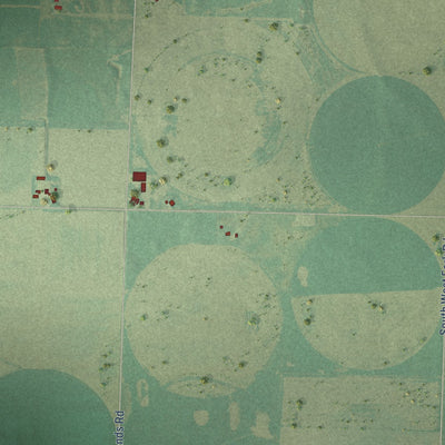 Close-up of the map of Plymell, Kansas print showing street and building detail