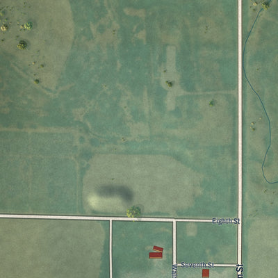Second close-up of the map of Randall, Kansas print showing more streets and buildings