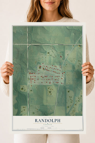Map of Randolph, Kansas, 18 x 24 inch unframed archival matte print