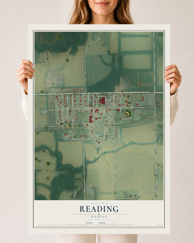 Map of Reading, Kansas, 24 x 36 inch unframed archival matte print