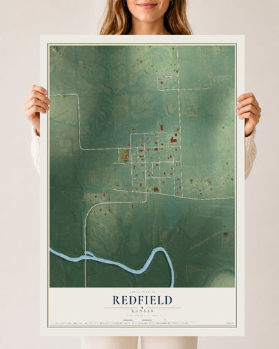 Map of Redfield, Kansas, 24 x 36 inch unframed archival matte print