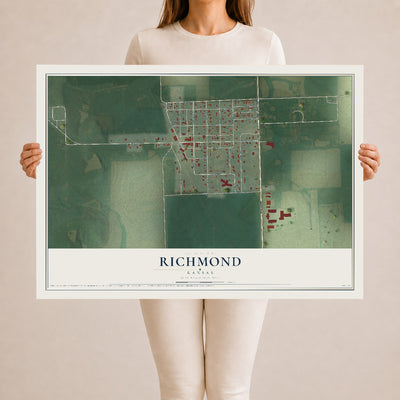 Map of Richmond, Kansas, 24 x 36 inch unframed archival matte print