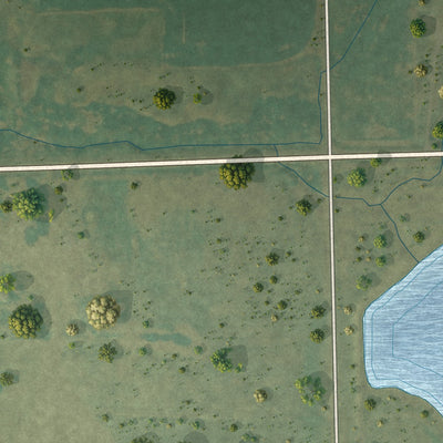 Close-up of the map of Ringo, Kansas print showing street and building detail