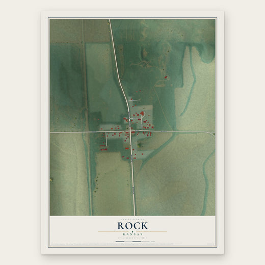 Rock, Kansas map print, the full design