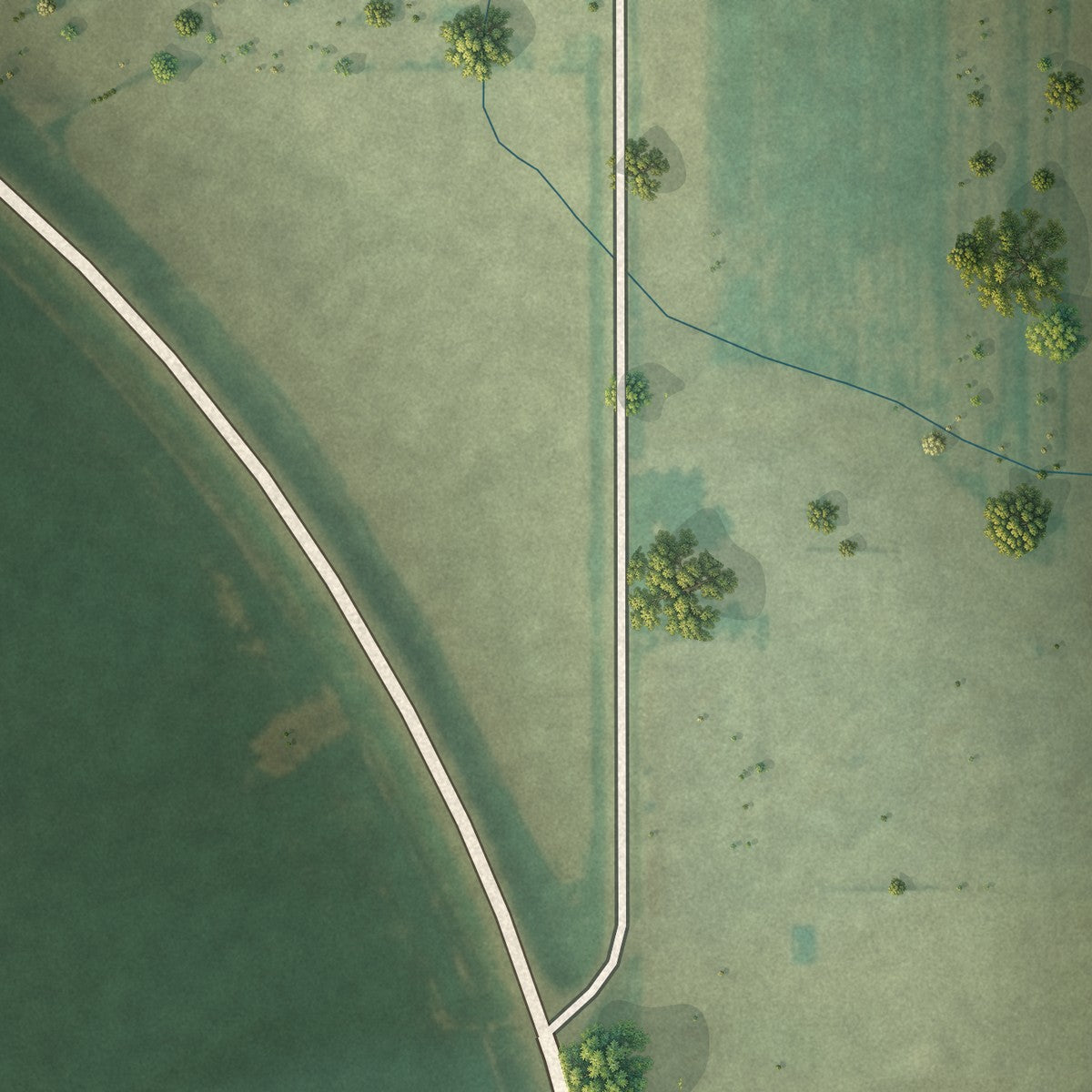 Second close-up of the map of Sawyer, Kansas print showing more streets and buildings