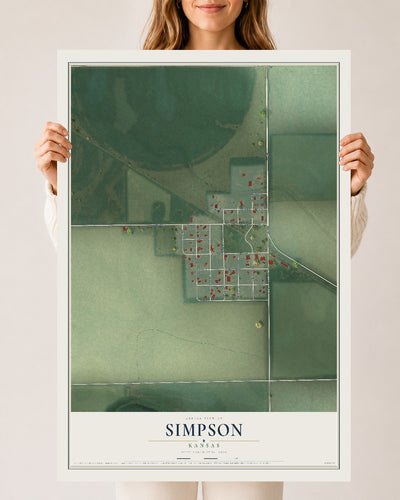 Map of Simpson, Kansas, 24 x 36 inch unframed archival matte print