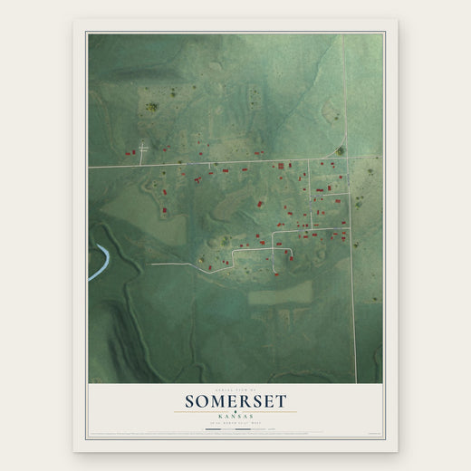 Somerset, Kansas map print, the full design