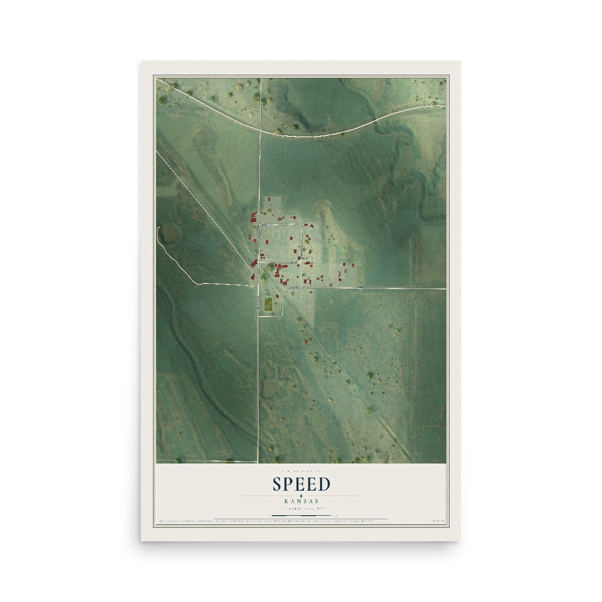 Map of Speed, Kansas, 12 x 18 inch unframed archival matte print
