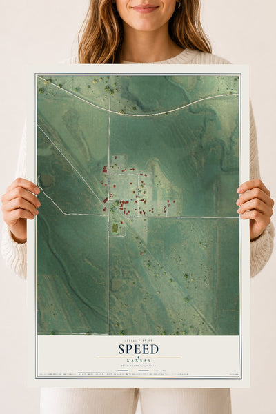 Map of Speed, Kansas, 18 x 24 inch unframed archival matte print
