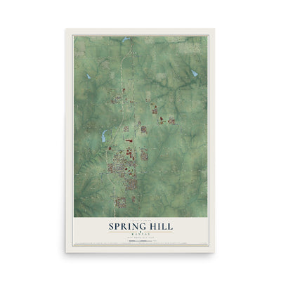 Map of Spring Hill, Kansas, 12 x 18 inch unframed archival matte print