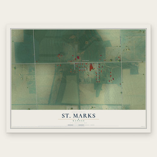 St. Marks, Kansas map print, the full design