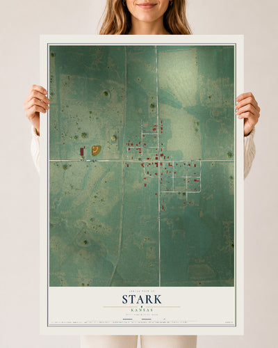 Map of Stark, Kansas, 24 x 36 inch unframed archival matte print