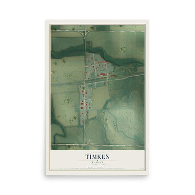 Map of Timken, Kansas, 12 x 18 inch unframed archival matte print