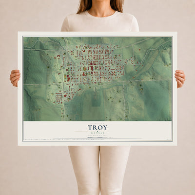 Map of Troy, Kansas, 24 x 36 inch unframed archival matte print