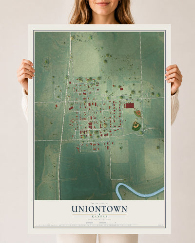 Map of Uniontown, Kansas, 24 x 36 inch unframed archival matte print