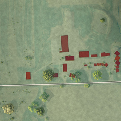 Close-up of the map of Urbana, Kansas print showing street and building detail