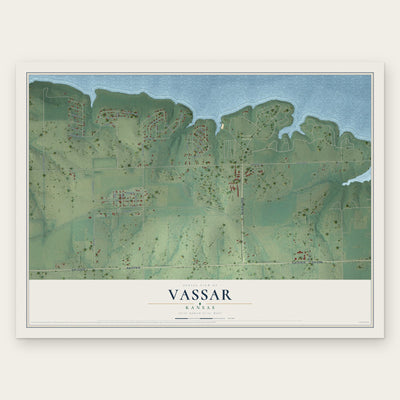 Vassar, Kansas map print, the full design