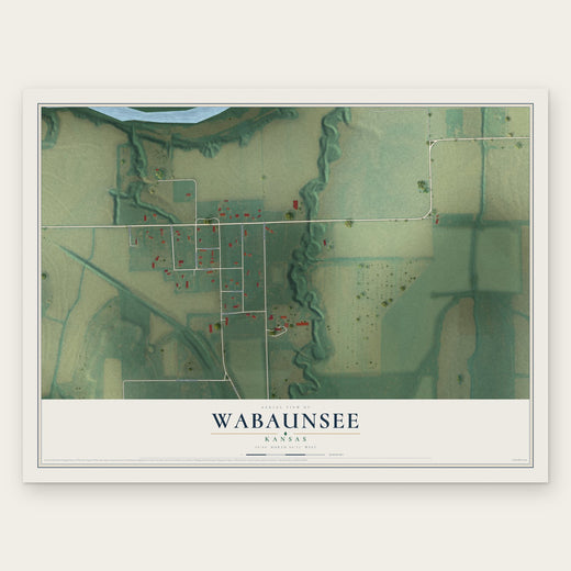 Wabaunsee, Kansas map print, the full design