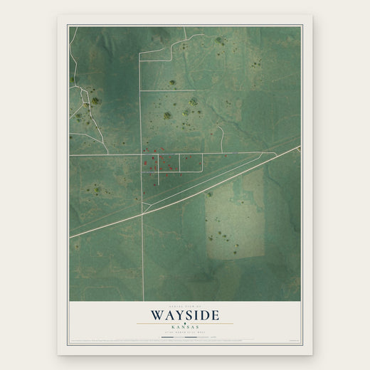 Wayside, Kansas map print, the full design